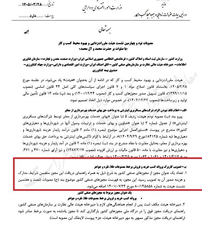 پروانه کسب معاملات برخط طلا عملیاتی شد پروانه کسب معاملات برخط طلا عملیاتی شد